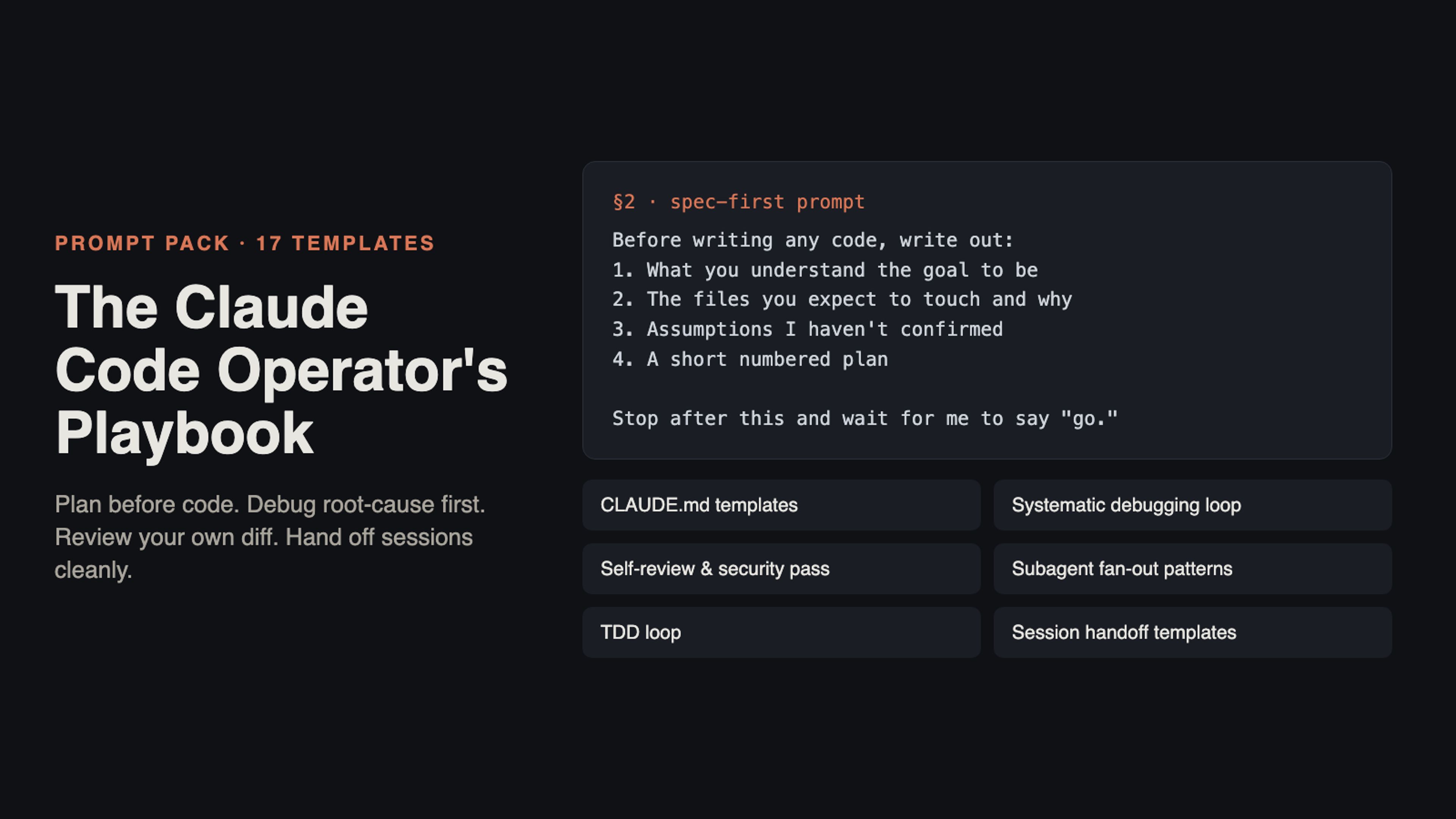 The Claude Code Operator's Playbook: 17 prompts and templates